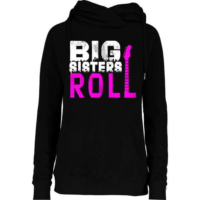 Rock And Roll Big Sisters Womens Funnel Neck Pullover Hood