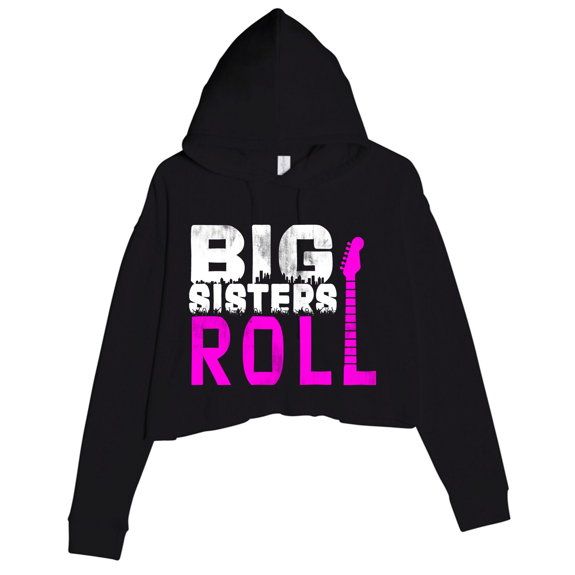Rock And Roll Big Sisters Crop Fleece Hoodie
