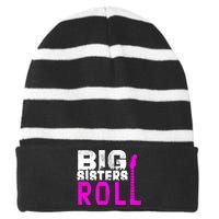 Rock And Roll Big Sisters Striped Beanie with Solid Band