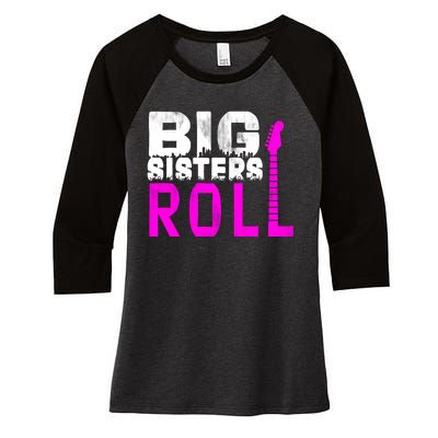 Rock And Roll Big Sisters Women's Tri-Blend 3/4-Sleeve Raglan Shirt