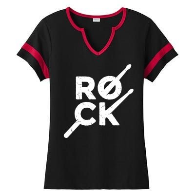 Rock Music Drum Ladies Halftime Notch Neck Tee