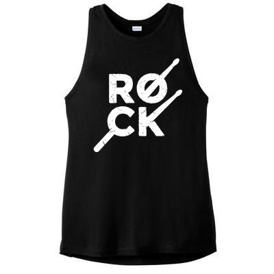 Rock Music Drum Ladies PosiCharge Tri-Blend Wicking Tank