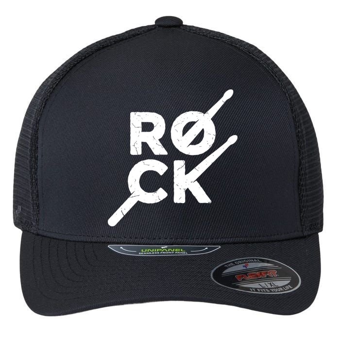 Rock Music Drum Flexfit Unipanel Trucker Cap