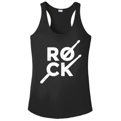 Rock Music Drum Ladies PosiCharge Competitor Racerback Tank