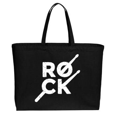 Rock Music Drum Cotton Canvas Jumbo Tote