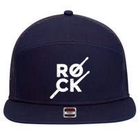 Rock Music Drum 7 Panel Mesh Trucker Snapback Hat