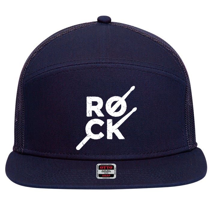 Rock Music Drum 7 Panel Mesh Trucker Snapback Hat