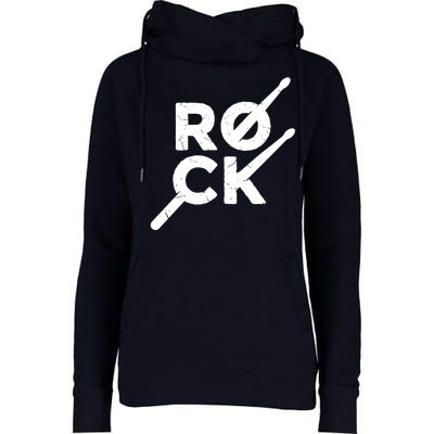 Rock Music Drum Womens Funnel Neck Pullover Hood