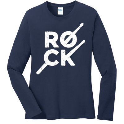 Rock Music Drum Ladies Long Sleeve Shirt