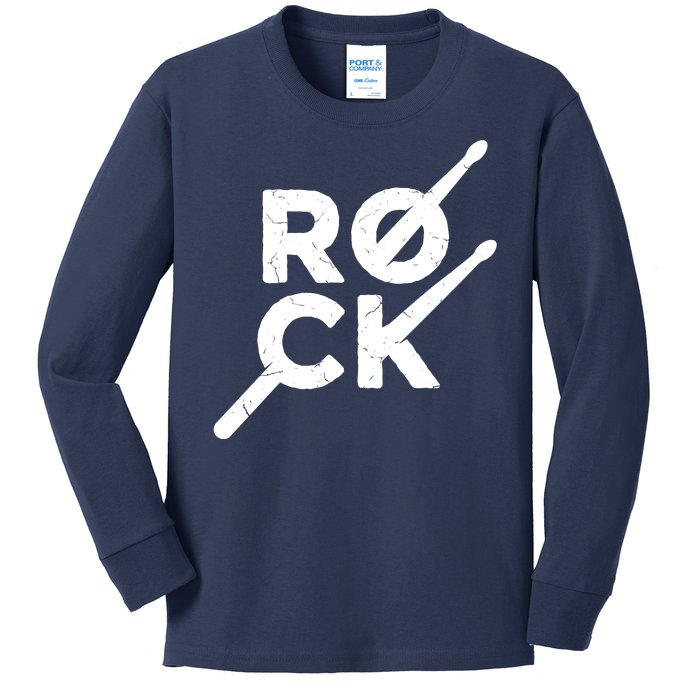 Rock Music Drum Kids Long Sleeve Shirt