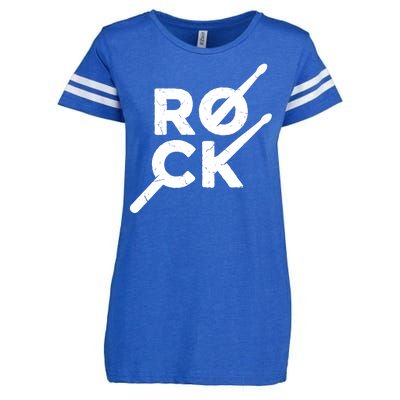 Rock Music Drum Enza Ladies Jersey Football T-Shirt