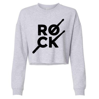 Rock Music Drum Cropped Pullover Crew