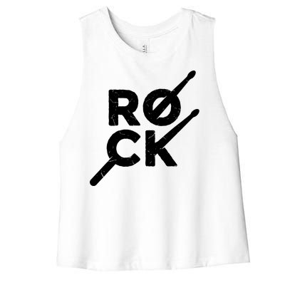 Rock Music Drum Women's Racerback Cropped Tank