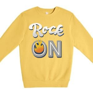 Rock On Flame Premium Crewneck Sweatshirt