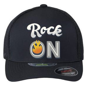 Rock On Flame Flexfit Unipanel Trucker Cap