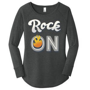 Rock On Flame Women's Perfect Tri Tunic Long Sleeve Shirt