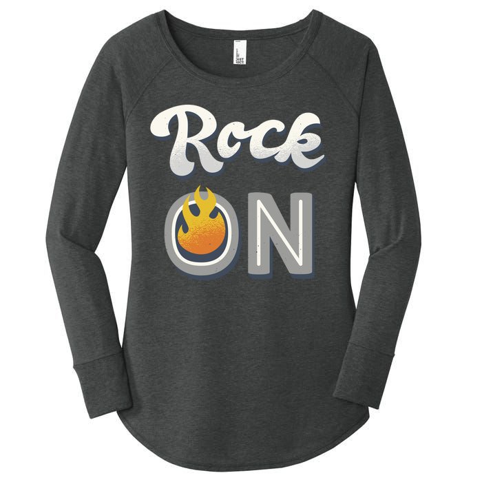 Rock On Flame Women's Perfect Tri Tunic Long Sleeve Shirt