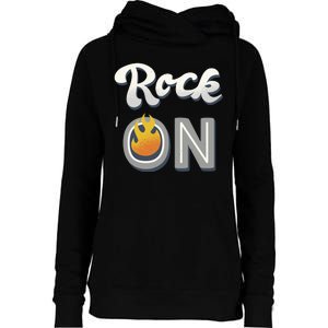 Rock On Flame Womens Funnel Neck Pullover Hood