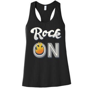 Rock On Flame Women's Racerback Tank