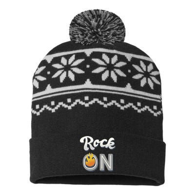 Rock On Flame USA-Made Snowflake Beanie