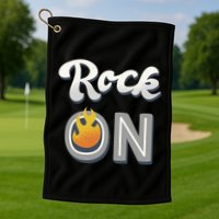Rock On Flame Golf Towel
