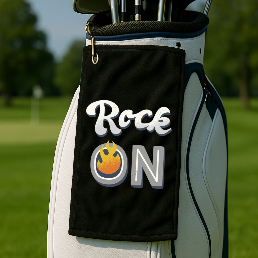 Rock On Flame Golf Towel