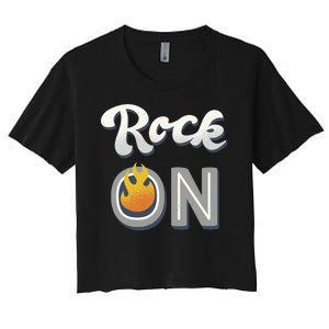 Rock On Flame Women's Crop Top Tee