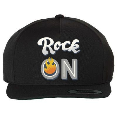 Rock On Flame Wool Snapback Cap