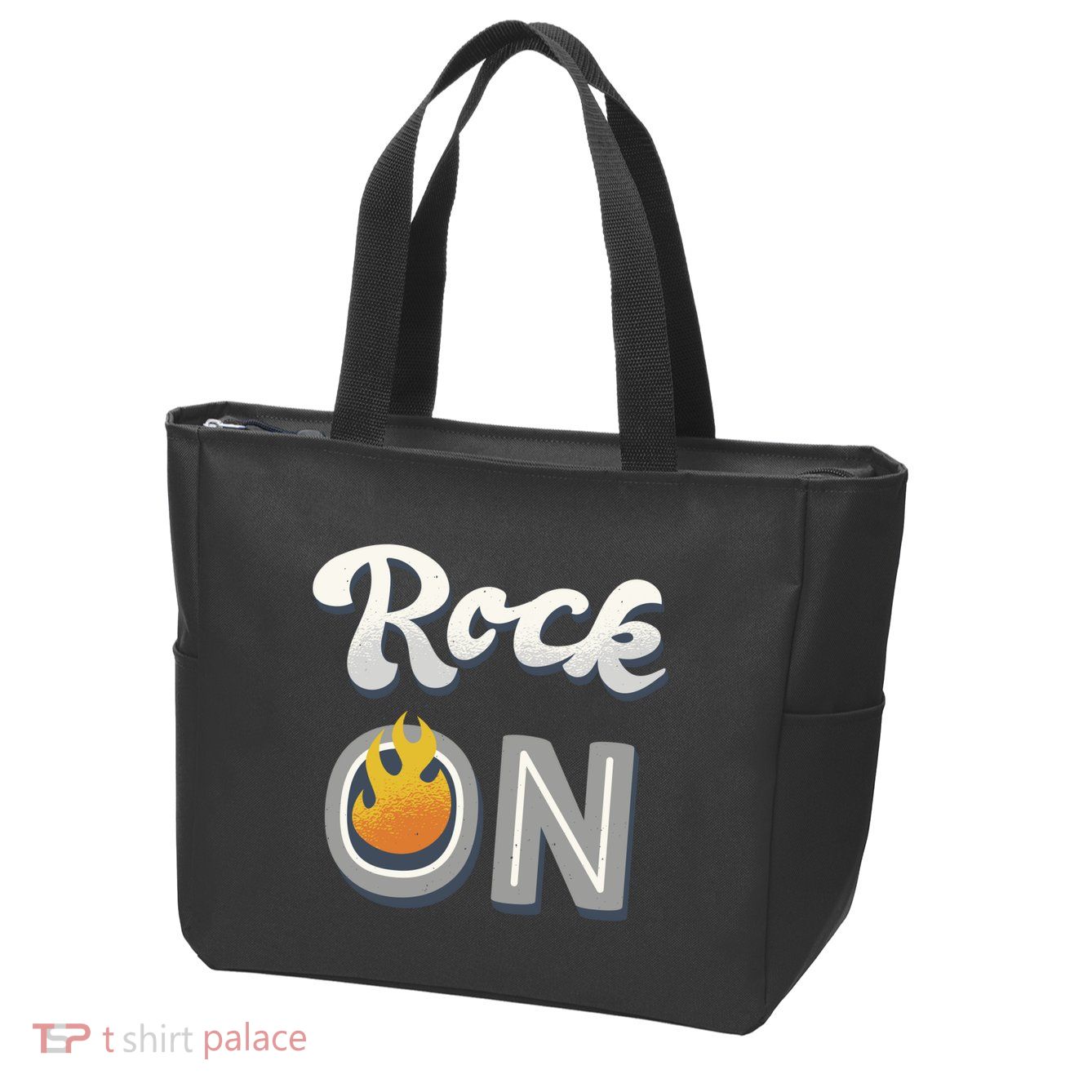 Rock On Flame Zip Tote Bag