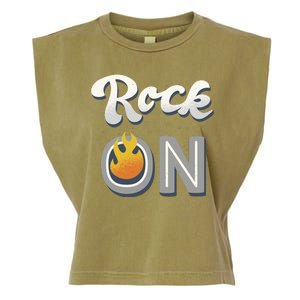 Rock On Flame Garment-Dyed Women's Muscle Tee