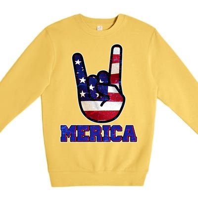 Rock On Merica Premium Crewneck Sweatshirt