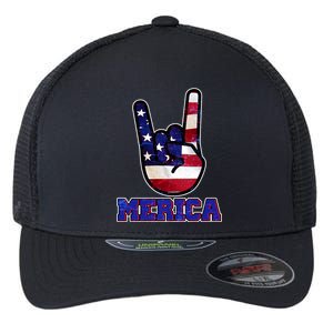 Rock On Merica Flexfit Unipanel Trucker Cap