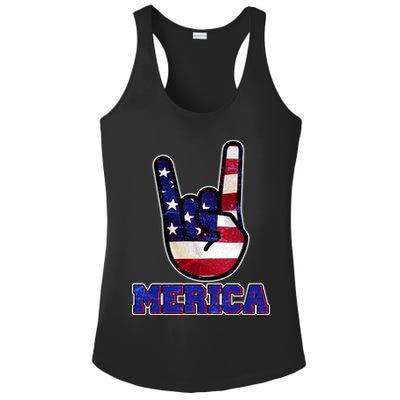 Rock On Merica Ladies PosiCharge Competitor Racerback Tank