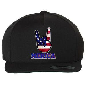 Rock On Merica Wool Snapback Cap