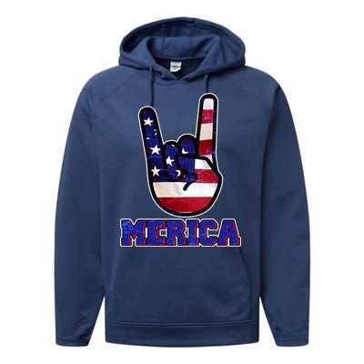 Rock On Merica Performance Fleece Hoodie