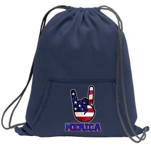 Rock On Merica Sweatshirt Cinch Pack Bag