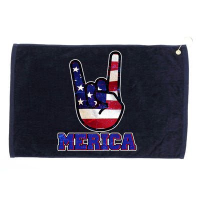 Rock On Merica Grommeted Golf Towel