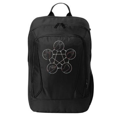 Rock Paper Scissors Lizard Spock City Backpack