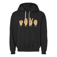 Rock Paper Scissors Table Saw Garment-Dyed Fleece Hoodie