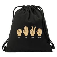 Rock Paper Scissors Table Saw Drawstring Bag