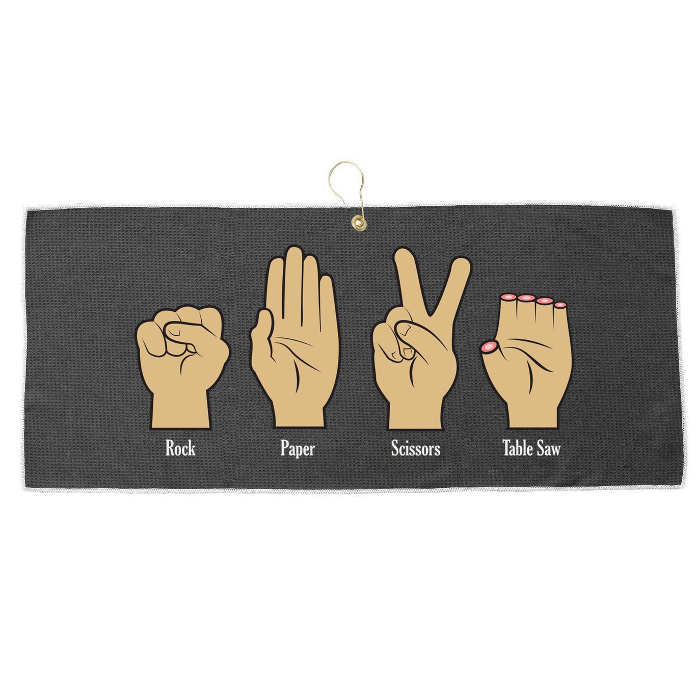Rock Paper Scissors Table Saw Large Microfiber Waffle Golf Towel
