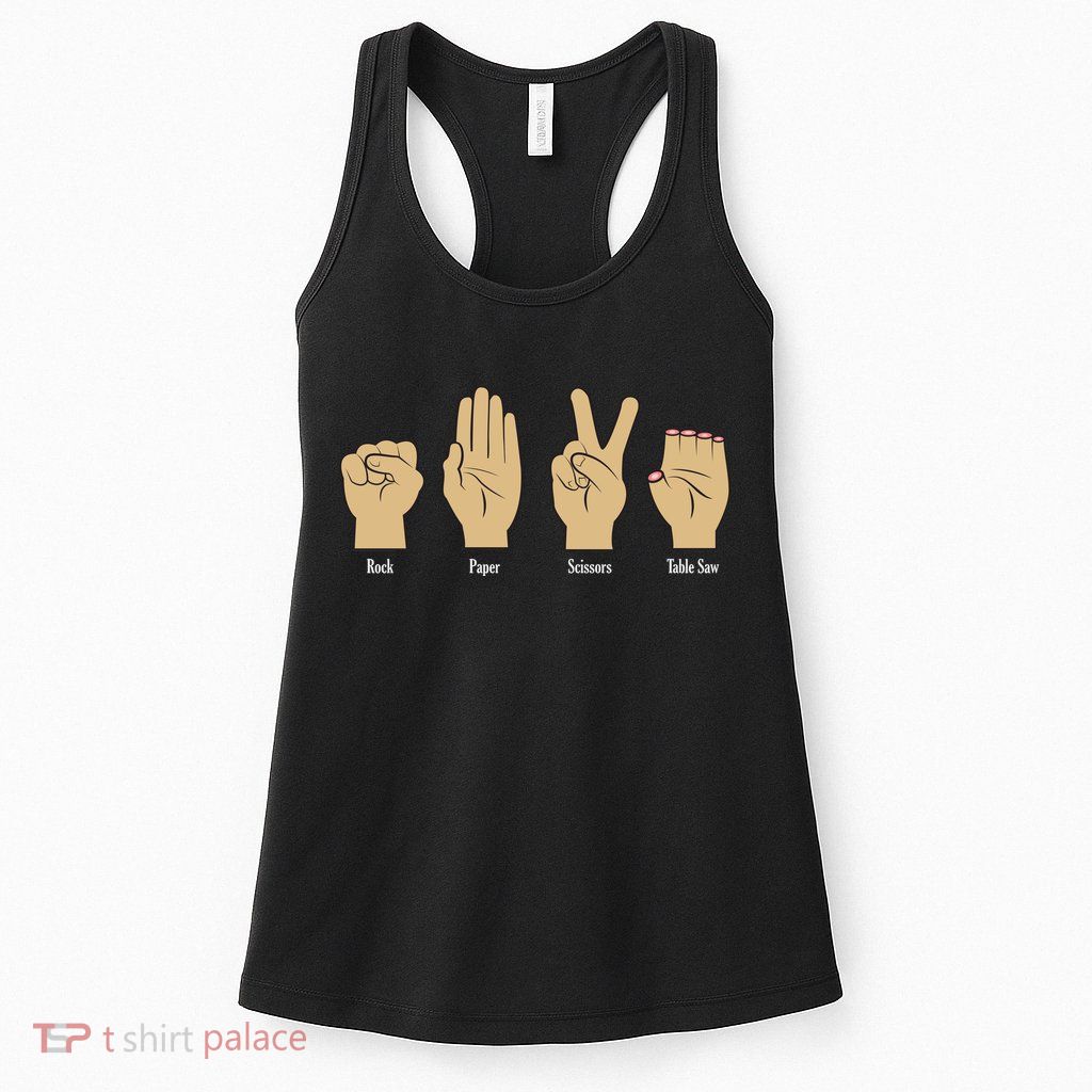 Rock Paper Scissors Table Saw Womens Tank Top