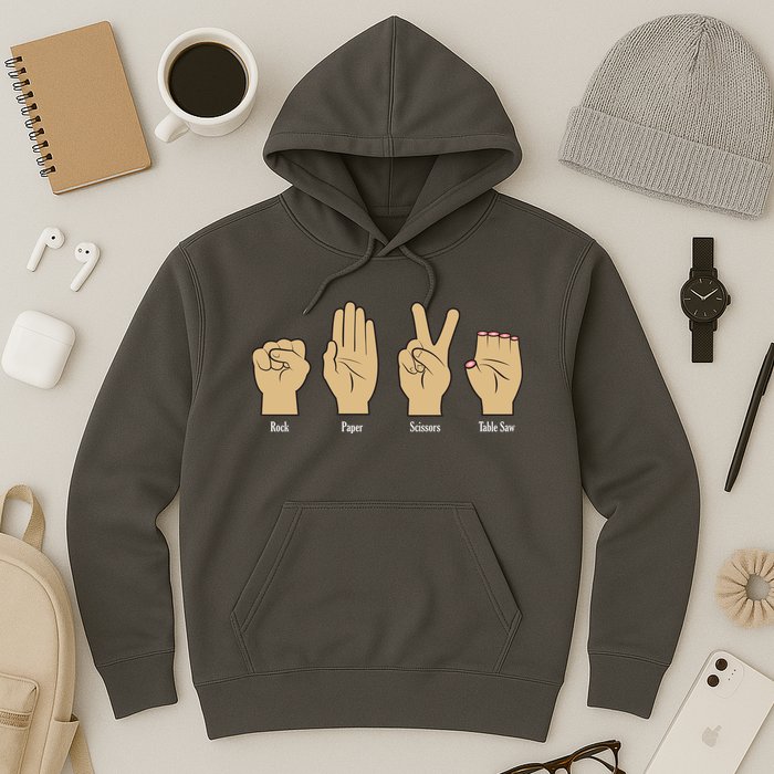 Rock Paper Scissors Table Saw Hoodie