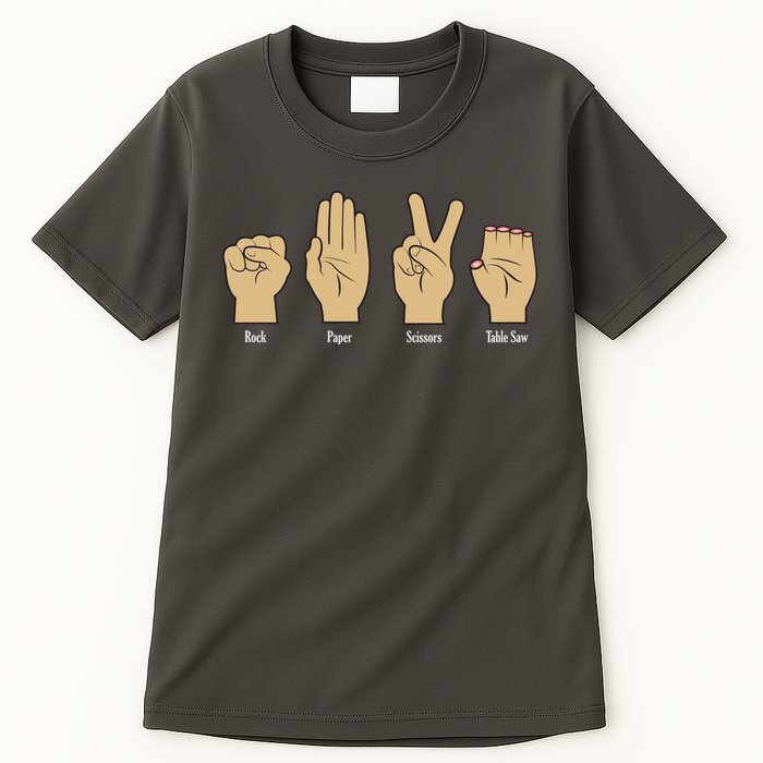 Rock Paper Scissors Table Saw Tall T-Shirt