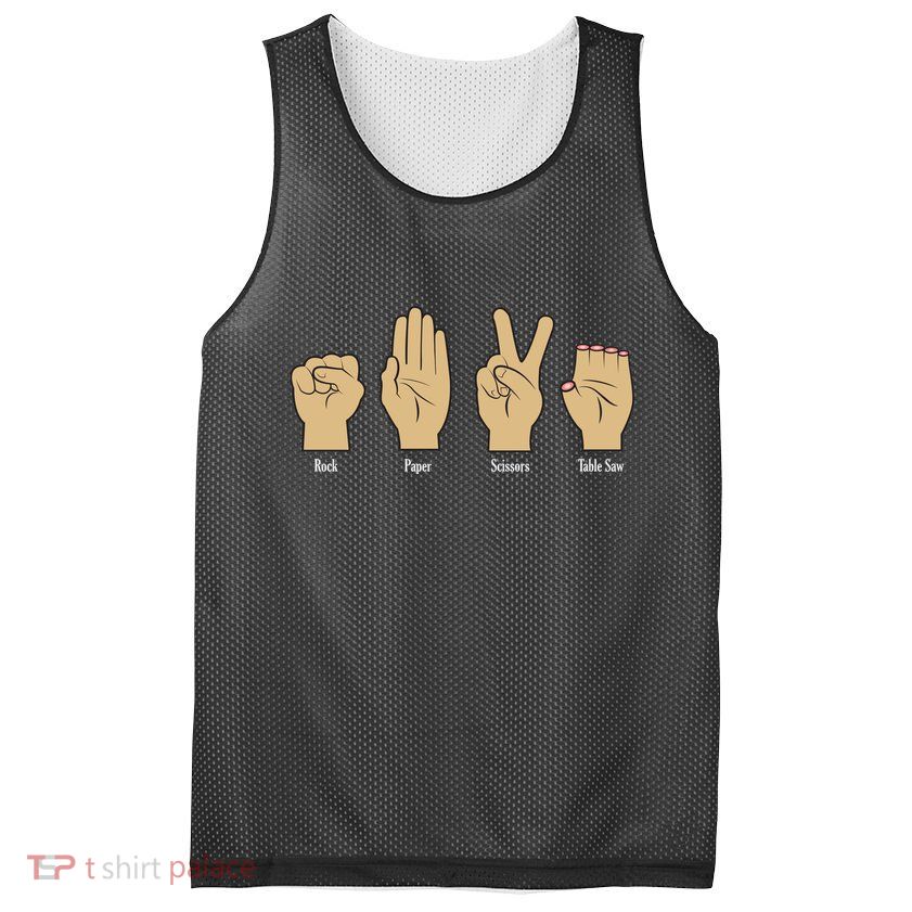 Rock Paper Scissors Table Saw Mesh Reversible Basketball Jersey Tank