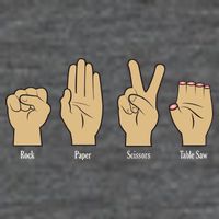 Rock Paper Scissors Table Saw Poster