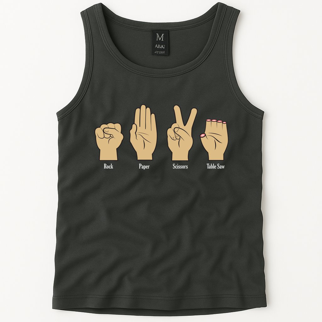 Rock Paper Scissors Table Saw Tank Top