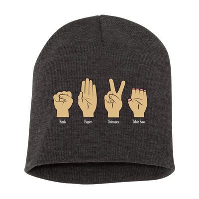 Rock Paper Scissors Table Saw Short Acrylic Beanie