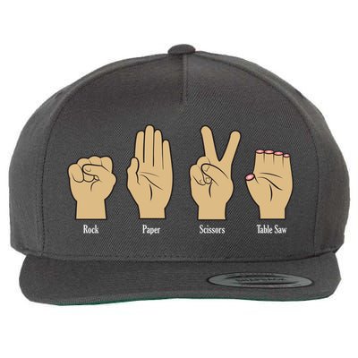 Rock Paper Scissors Table Saw Wool Snapback Cap