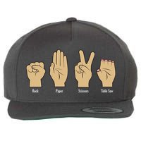 Rock Paper Scissors Table Saw Wool Snapback Cap